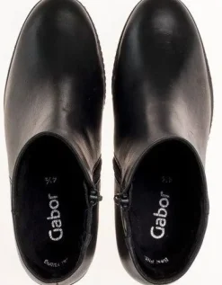 Sale Gabor 54.780.27 Black Leather Wedge Ankle Boot