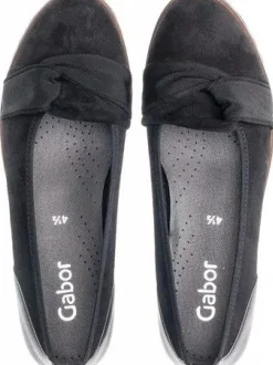 Clearance Gabor 54.107.17 Black Suede Leather Ballet Flat