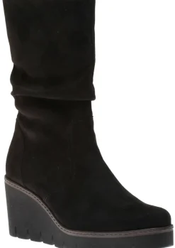 Clearance Gabor 34.781.40 Black Wedge Slouch Mid-Calf Boot
