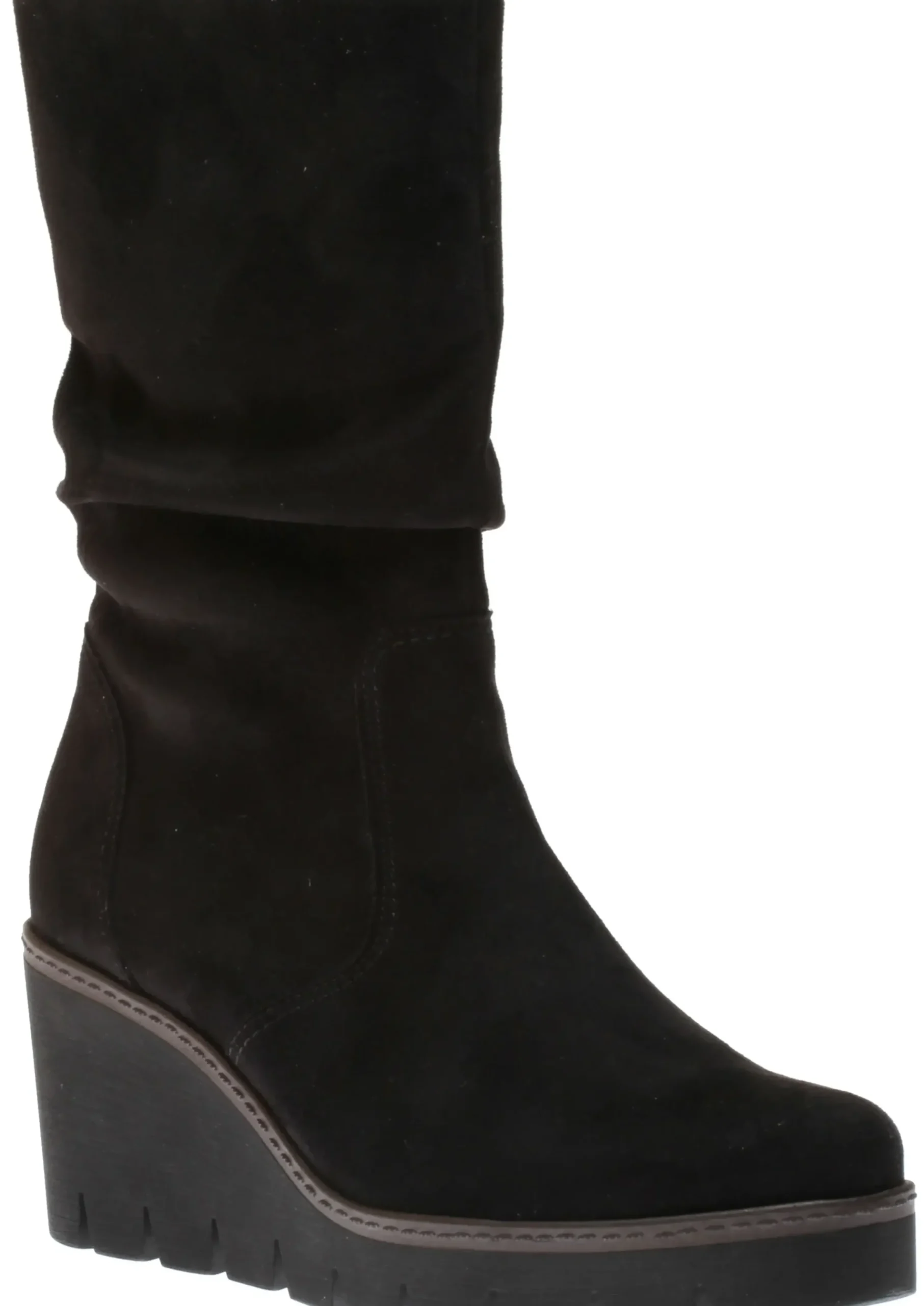 Clearance Gabor 34.781.40 Black Wedge Slouch Mid-Calf Boot