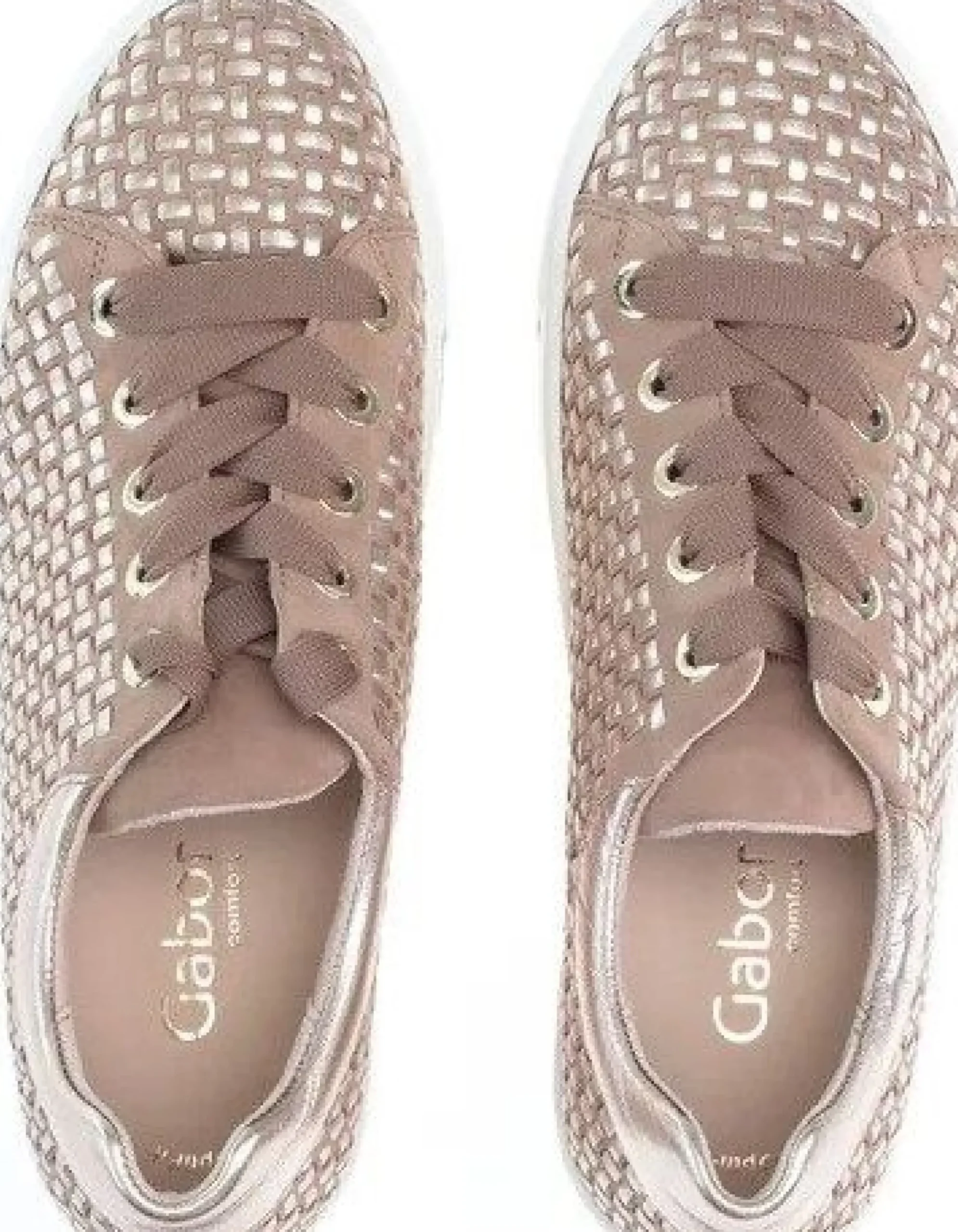 Discount Gabor 66.499.30 Florenz Taupe Gold Metallic Platform Sneaker