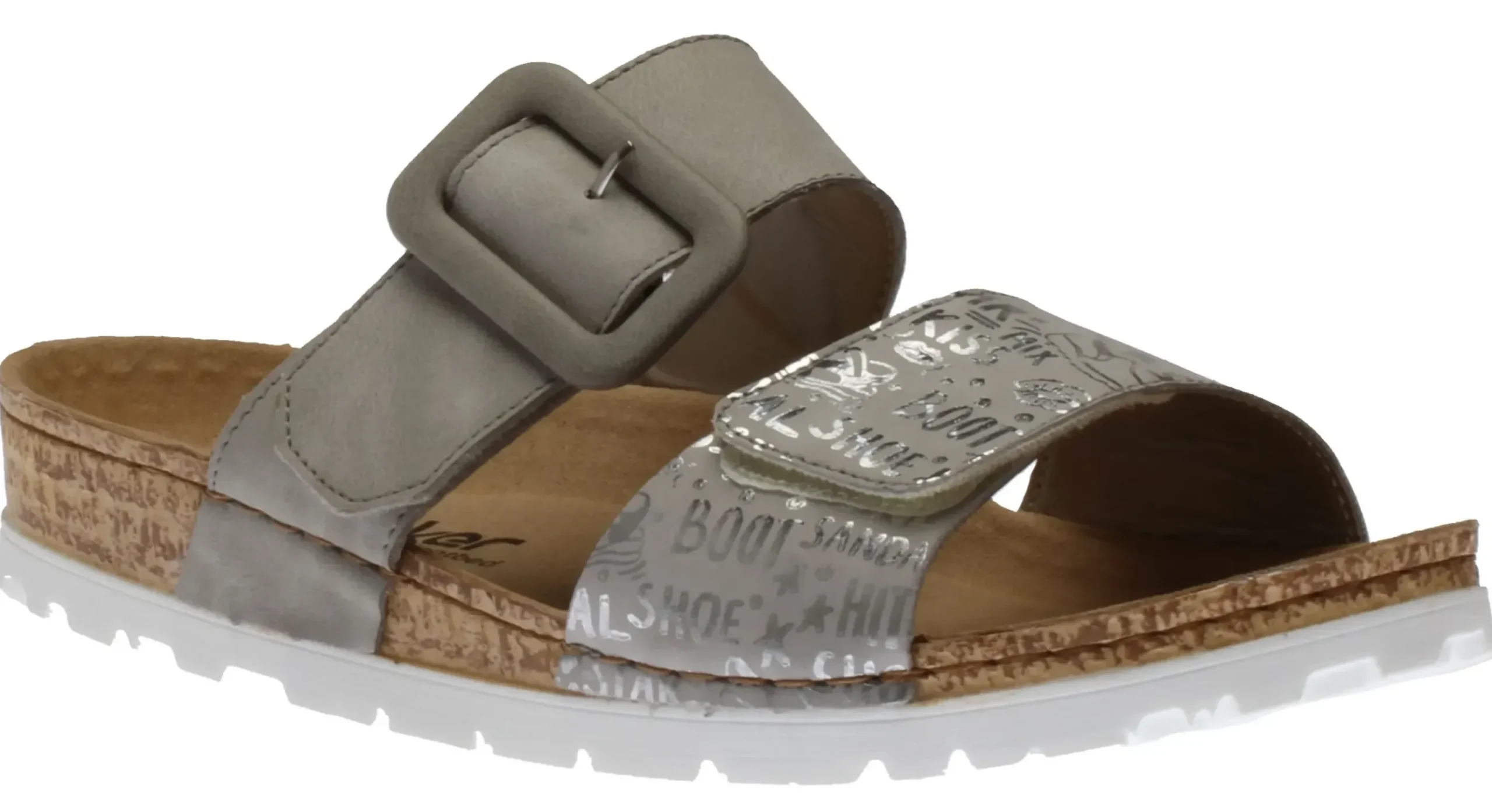 Hot Rieker 2 Velcro Slide Grey