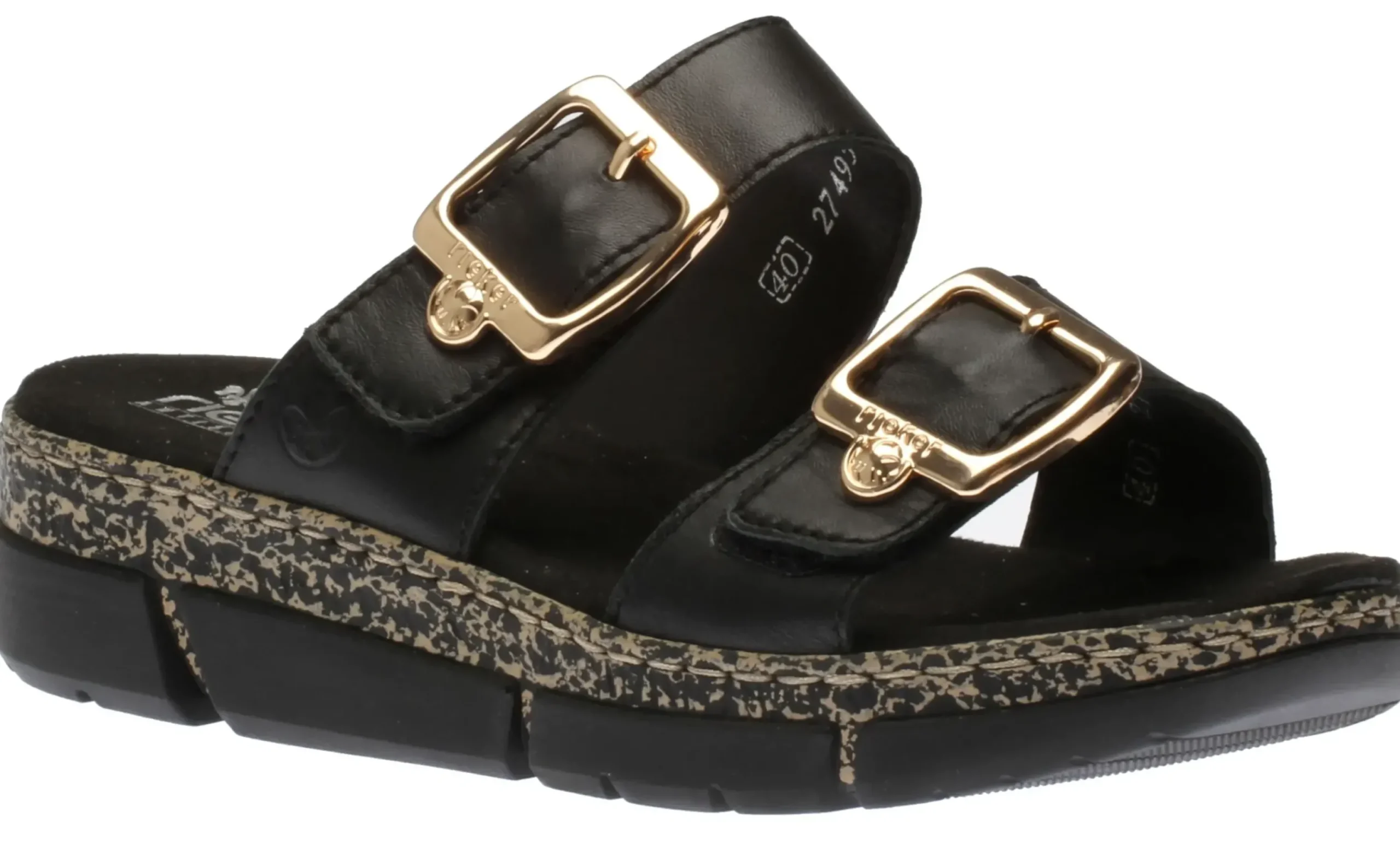 Rieker 2 Velcro Strap Black