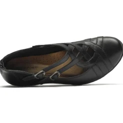 New Rockport Abbott Curvy Black Leather Heel