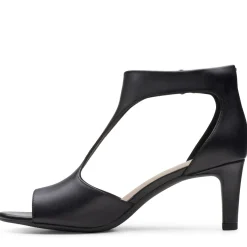 Outlet Clarks Alice Flame Black Leather Heeled Sandal