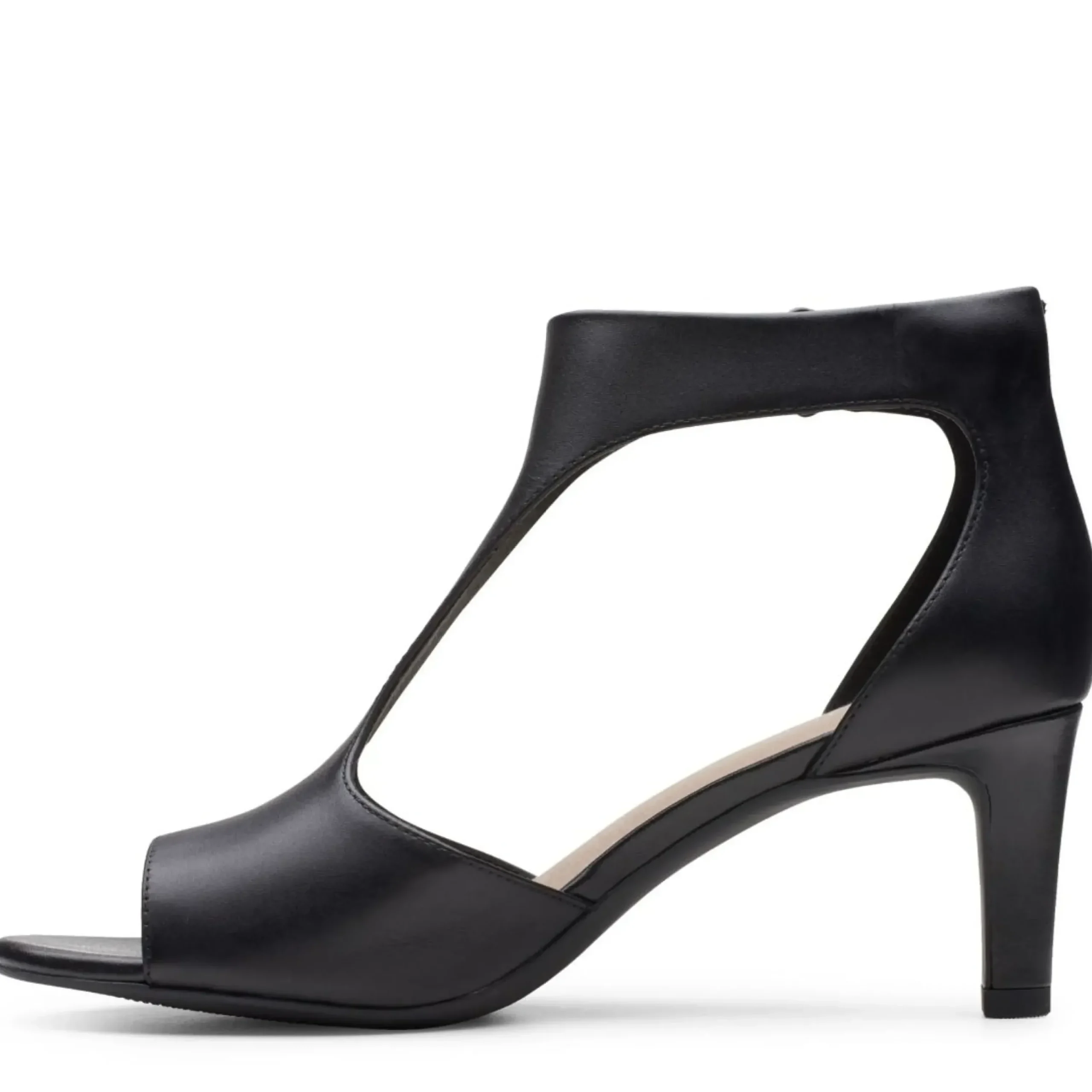 Outlet Clarks Alice Flame Black Leather Heeled Sandal