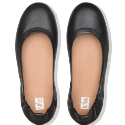 Discount Fit Flop Allegro Black Leather Ballet Flat