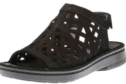 Best Naot Amadora Black Leather Wide Width Sandal