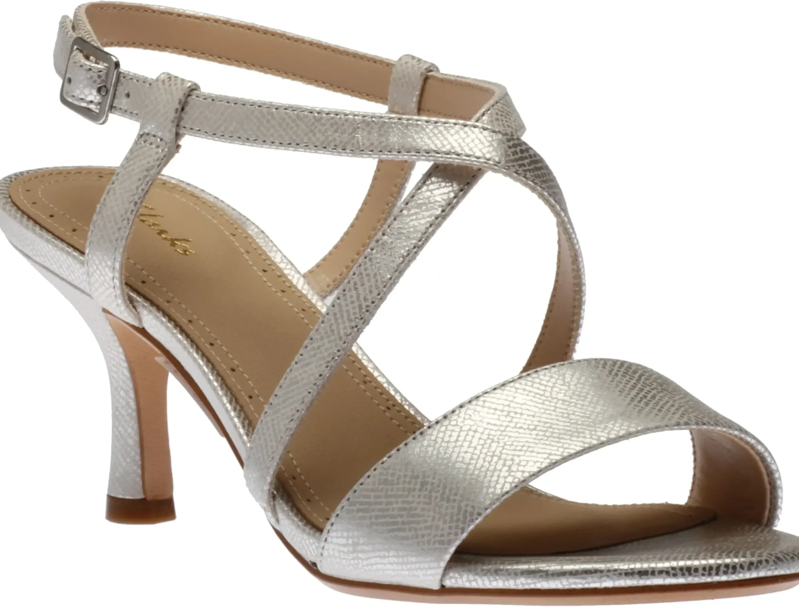 New Clarks Amali Buckle Silver