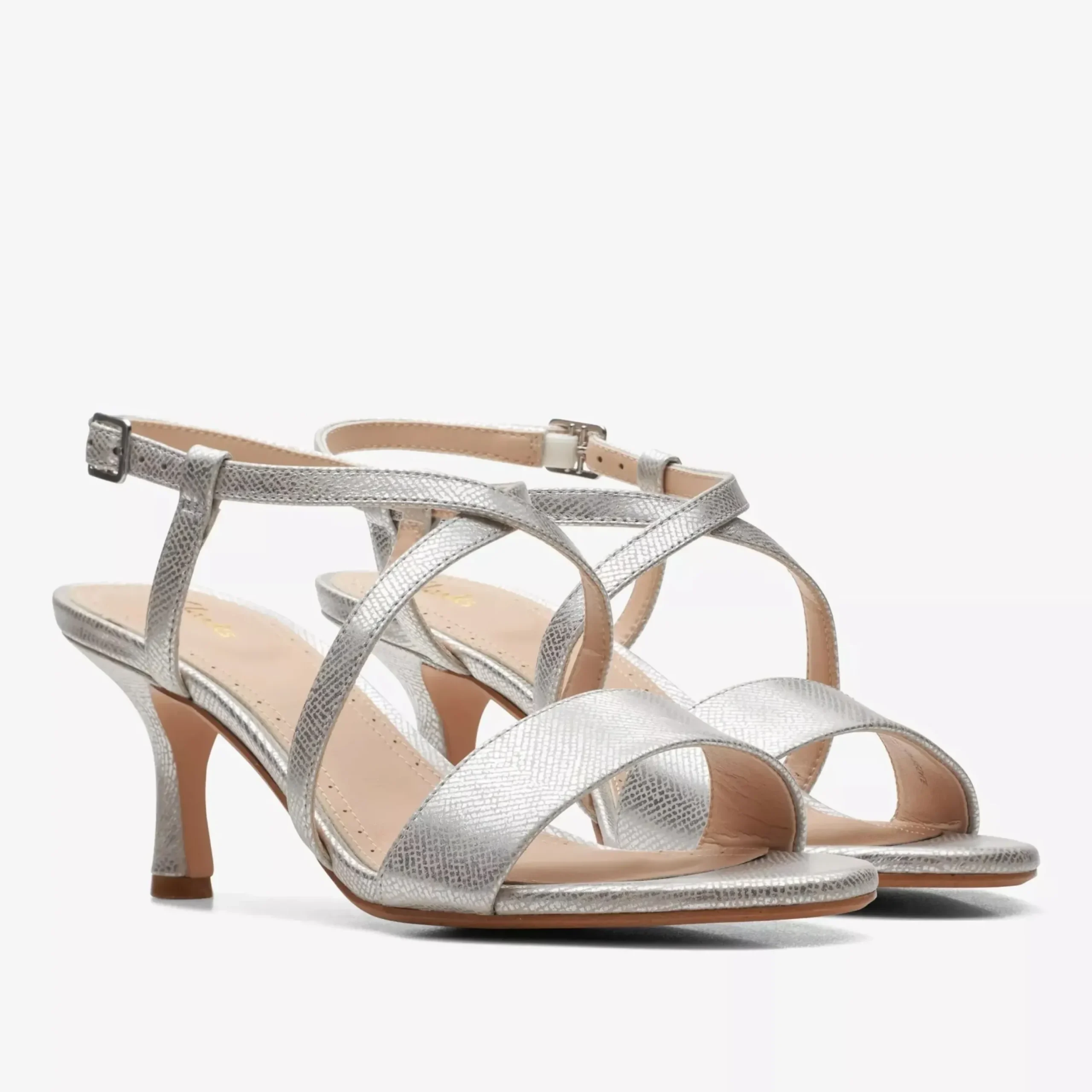 New Clarks Amali Buckle Silver