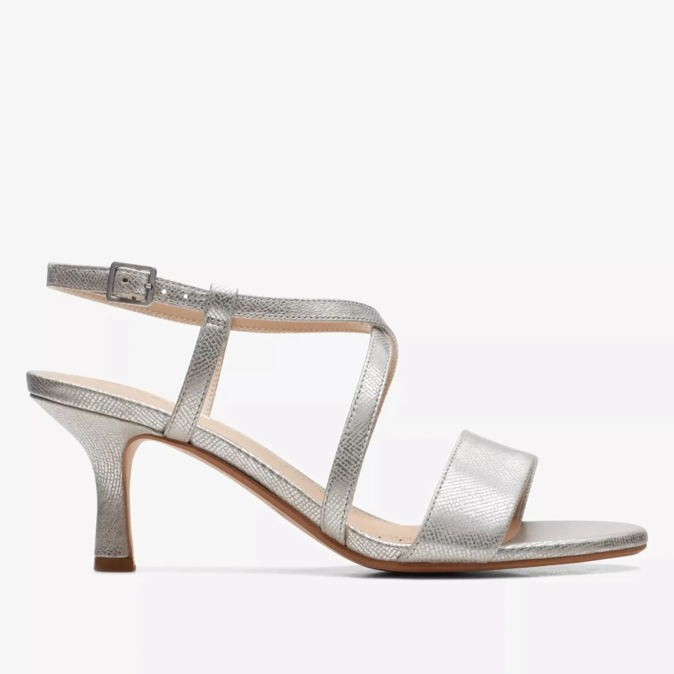New Clarks Amali Buckle Silver