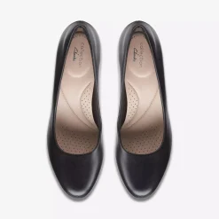 New Clarks Ambyr Joy Black Leather Dress Pump