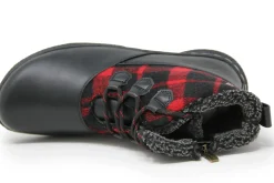 Outlet Wanderlust Amelia Black Red Flannel Lace-Up Boot