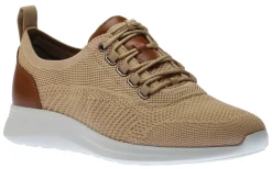 Outlet Johnston & Murphy Amherst Taupe Knit Lace-Up Sneaker