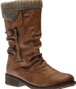 New Remonte Andros Brown Knit Mid-Height Boot