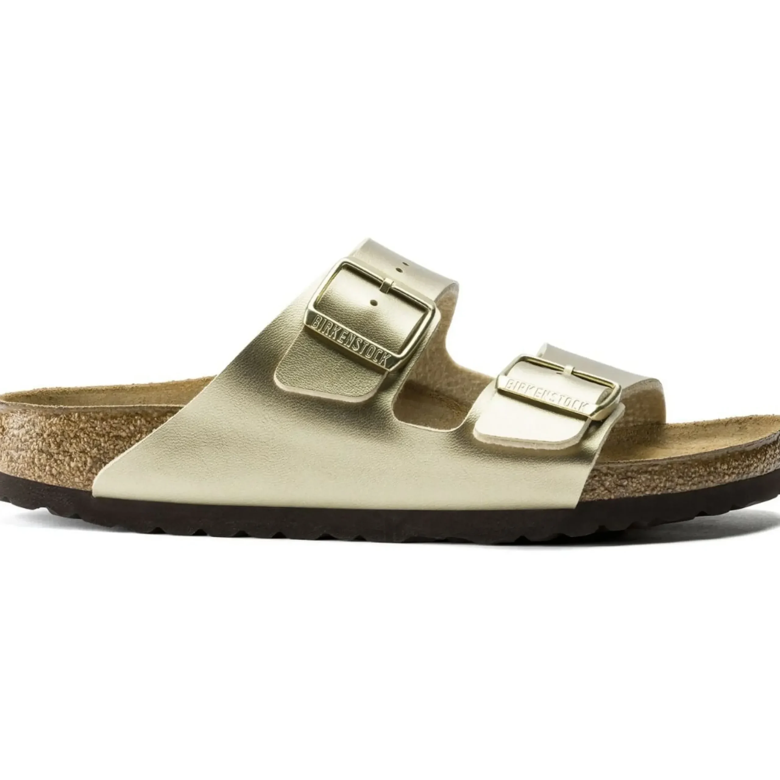 New Birkenstock Arizona Birko-Flor Gold Slide Sandal