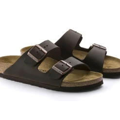 Online Birkenstock Arizona Hard Footbed Habana Brown Oiled Leather Slide Sandal