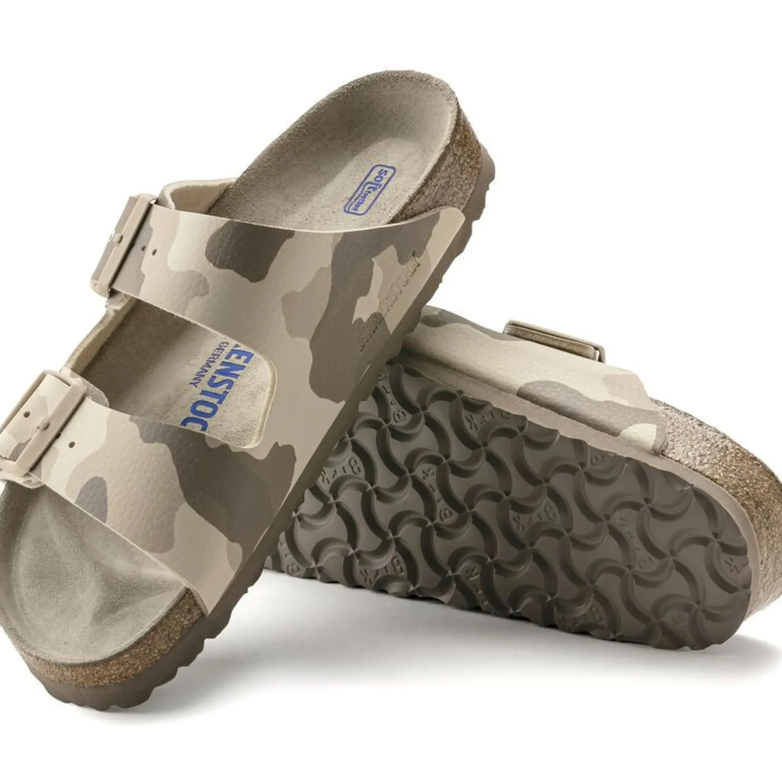 Hot Birkenstock Arizona Soft Footbed Desert Soil Camo Grey Slide Sandal