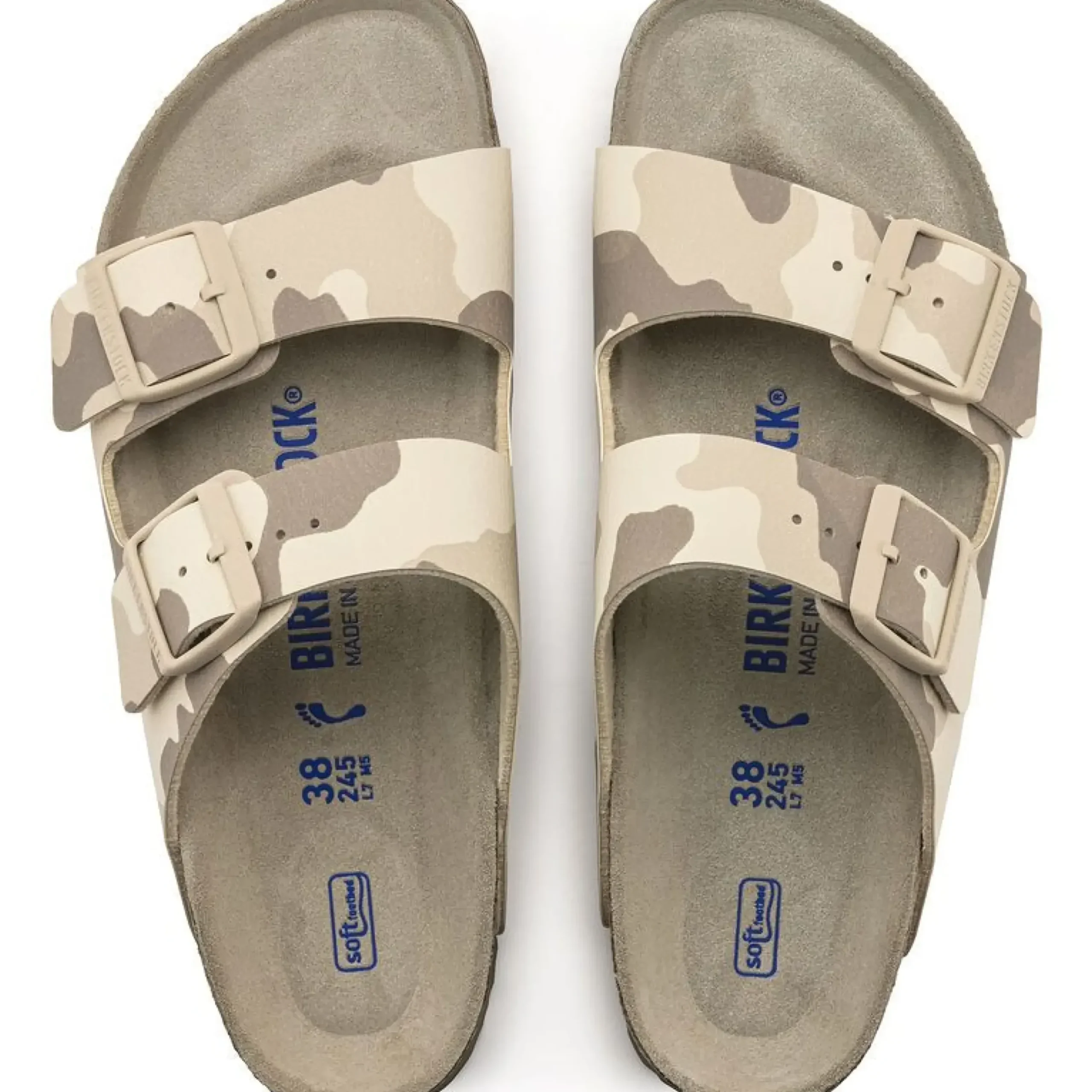 Hot Birkenstock Arizona Soft Footbed Desert Soil Camo Grey Slide Sandal