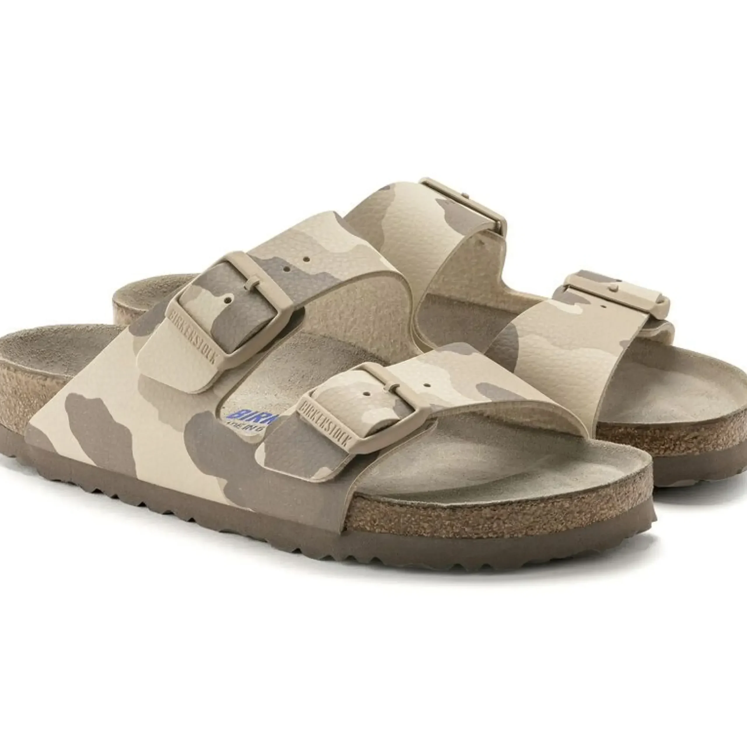 Hot Birkenstock Arizona Soft Footbed Desert Soil Camo Grey Slide Sandal