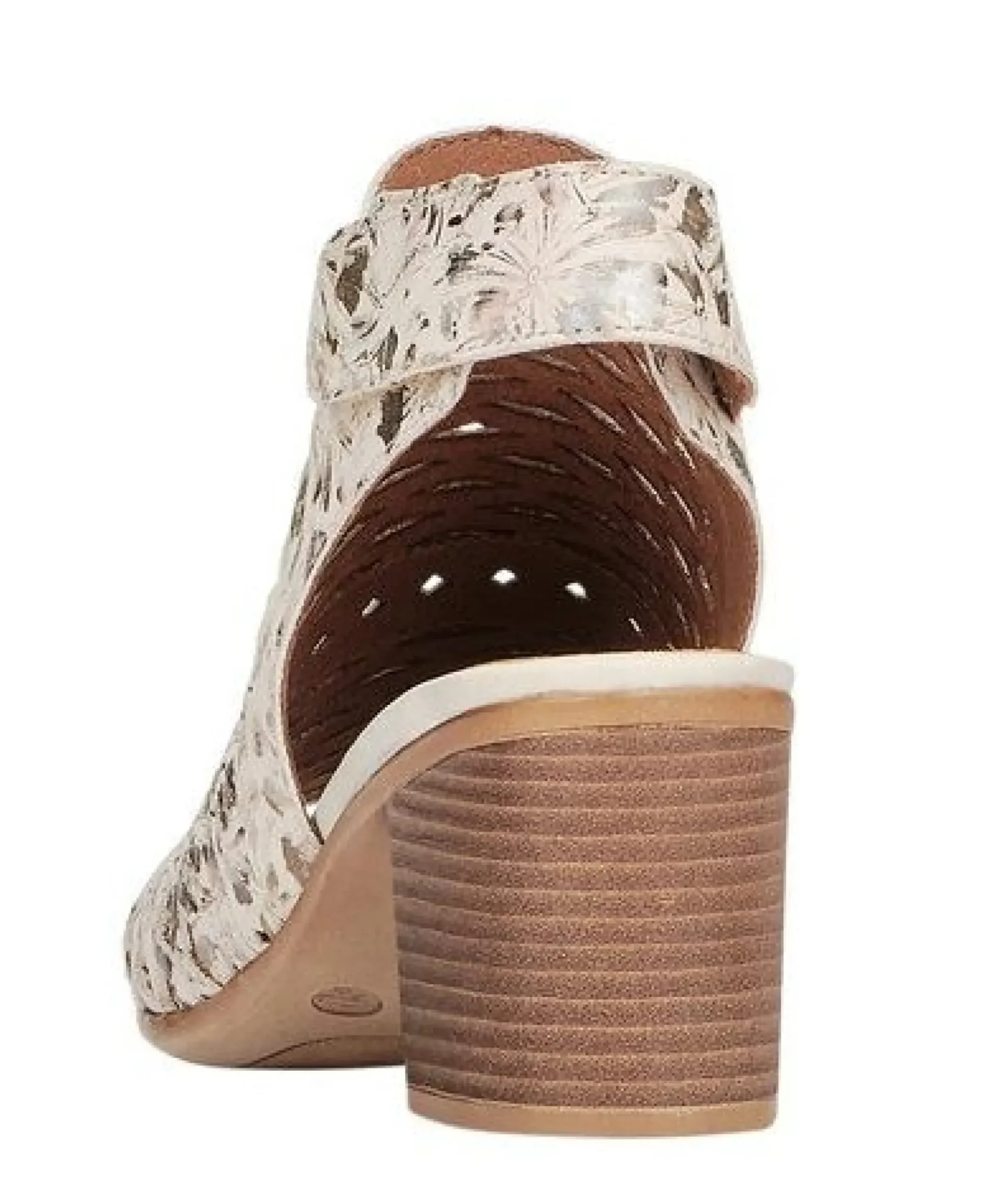 Discount Remonte Astrale Beige Metallic Perforated Leather Chunky Sandal