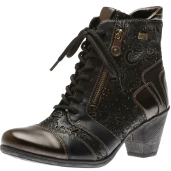 Clearance Remonte Australia Black Bronze Paisley Ankle Boot