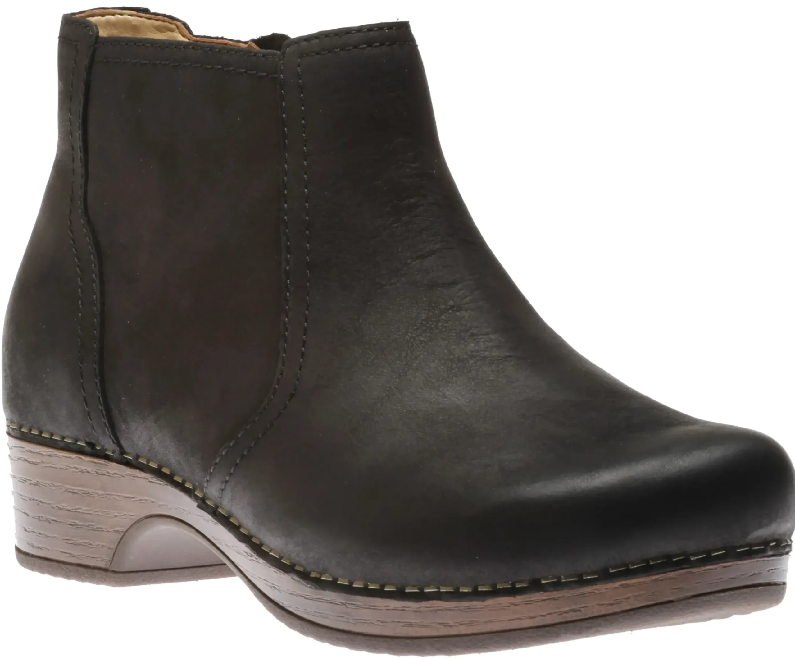 New Dansko Barbara Black Burnished Nubuck Leather Ankle Boot