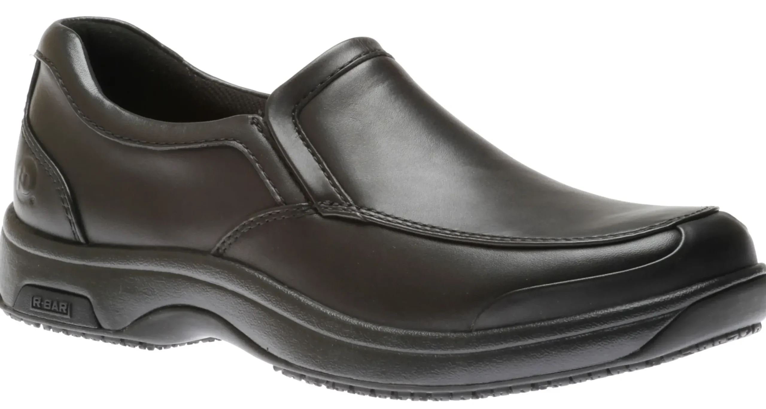 New Dunham Battery Park Service Black Leather Slip-On Shoe