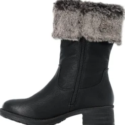 Best Rieker Belinga Black Faux Fur Trim Boot