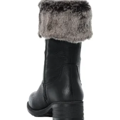 Best Rieker Belinga Black Faux Fur Trim Boot
