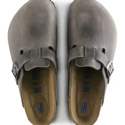 Sale Birkenstock Boston Iron Grey Oiled Leather Clog