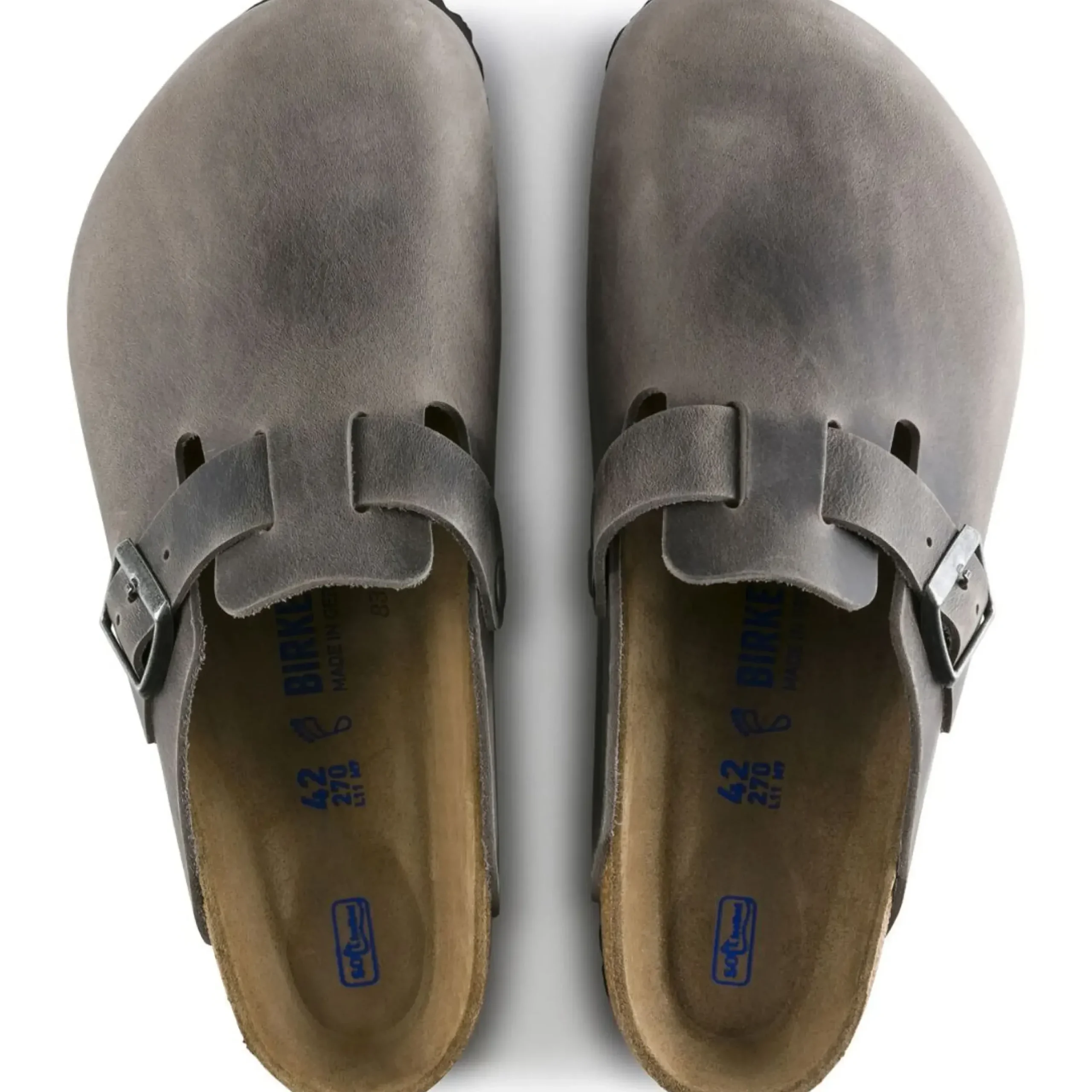 Sale Birkenstock Boston Iron Grey Oiled Leather Clog