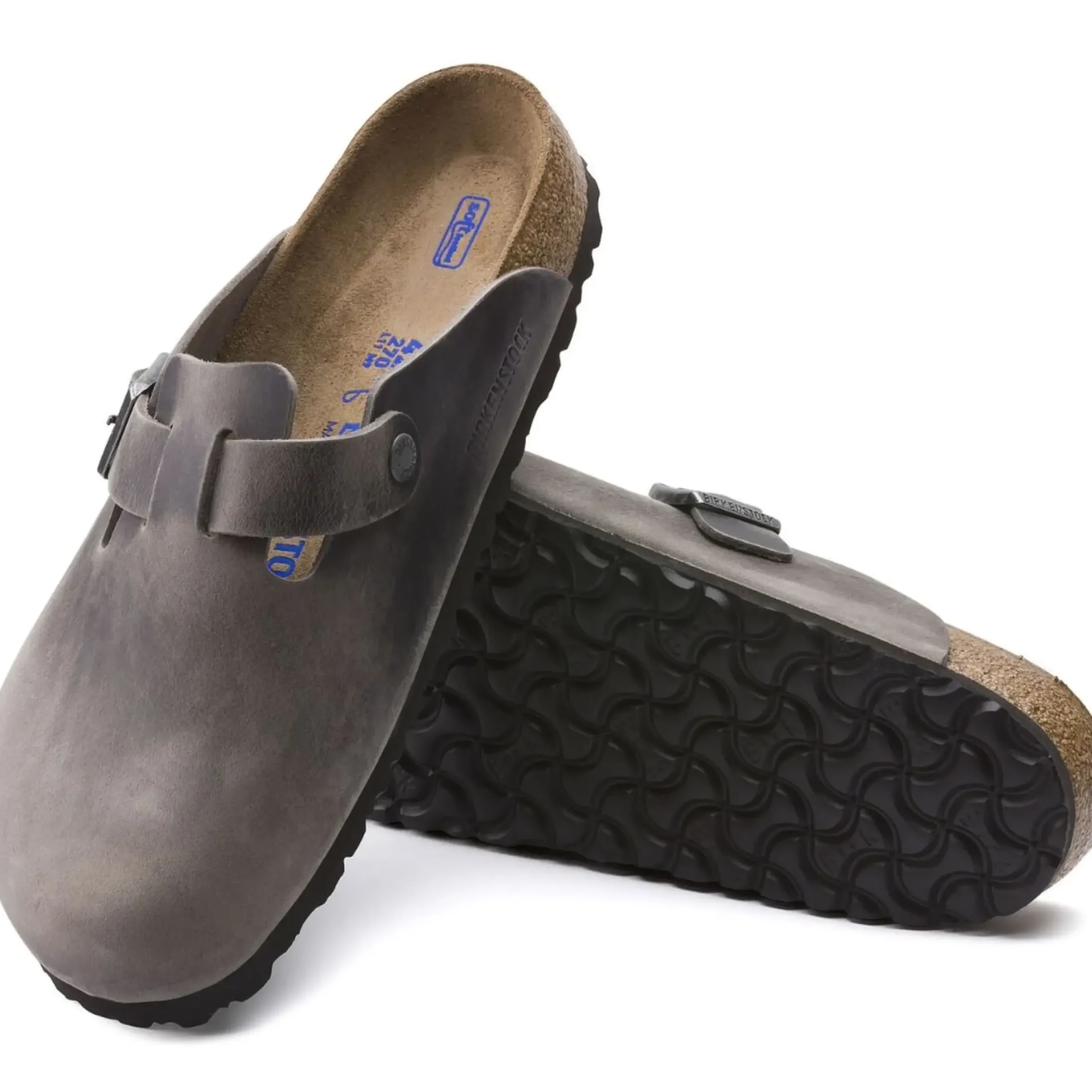 Sale Birkenstock Boston Iron Grey Oiled Leather Clog
