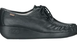 Hot SAS Shoes Bounce Black Leather Lace-Up Mocassin