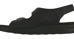 Outlet SAS Shoes Bravo Black Bear Leather Heel Strap Sandal