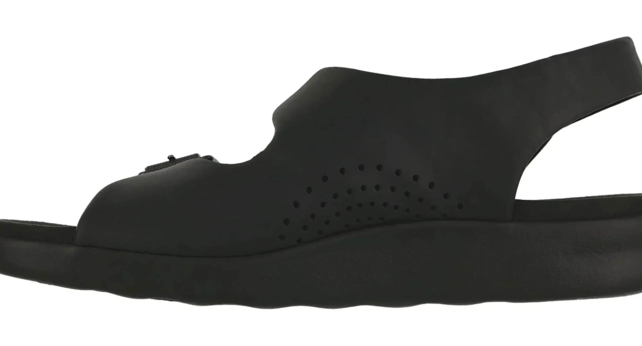 Outlet SAS Shoes Bravo Black Bear Leather Heel Strap Sandal