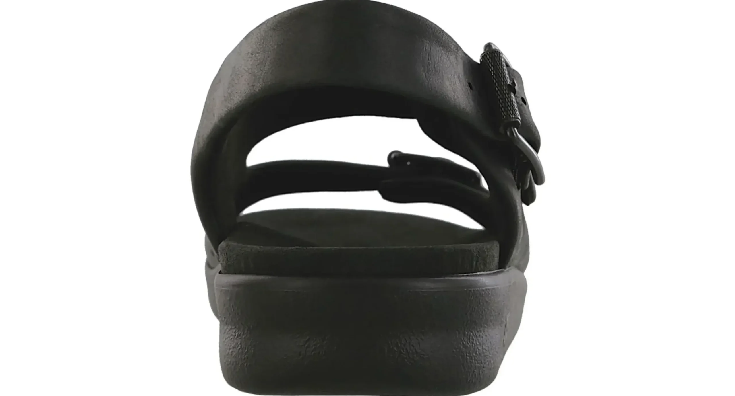 Outlet SAS Shoes Bravo Black Bear Leather Heel Strap Sandal