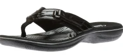 Online Clarks Breeze Sea Black Patent Thong Sandal