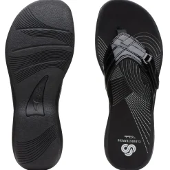 Online Clarks Breeze Sea Black Patent Thong Sandal