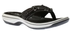 Clearance Clarks Breeze Sea Black Thong Sandal