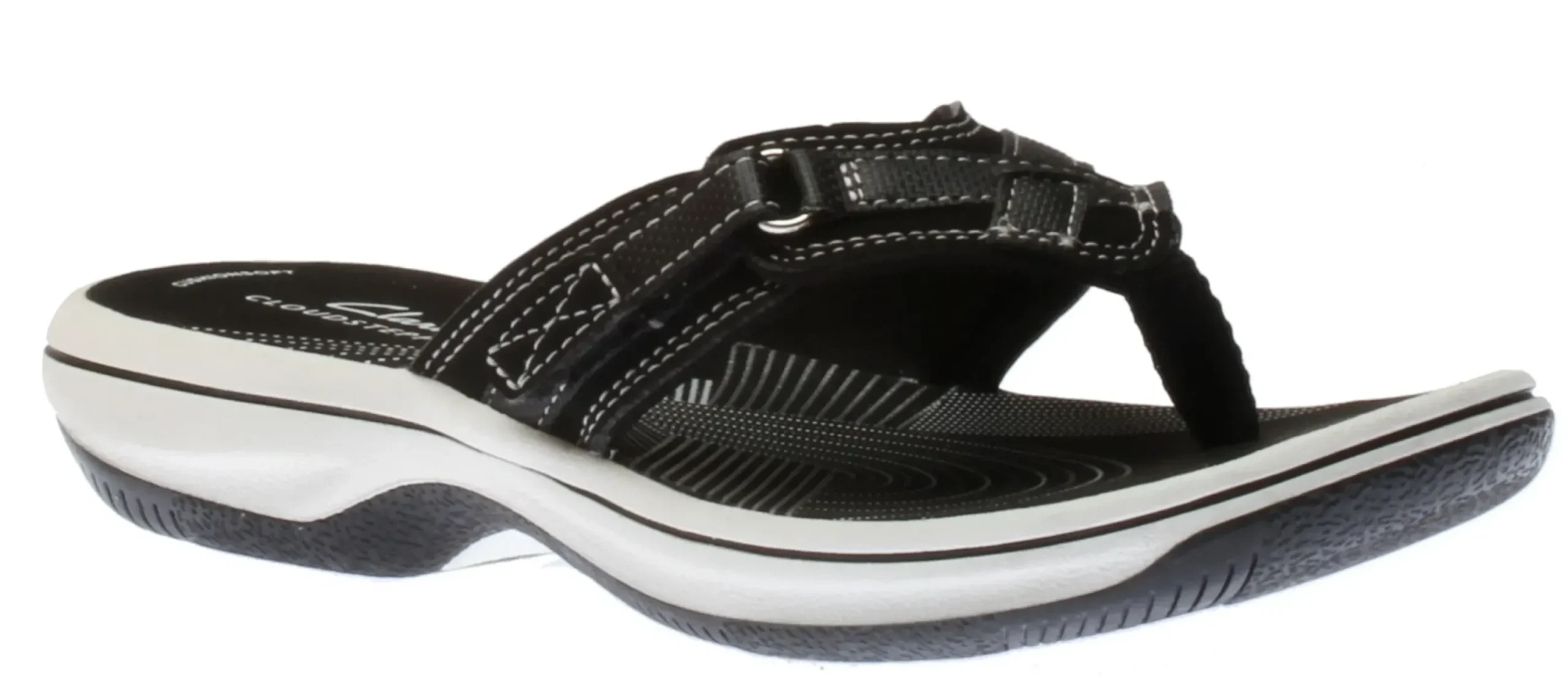 Clearance Clarks Breeze Sea Black Thong Sandal
