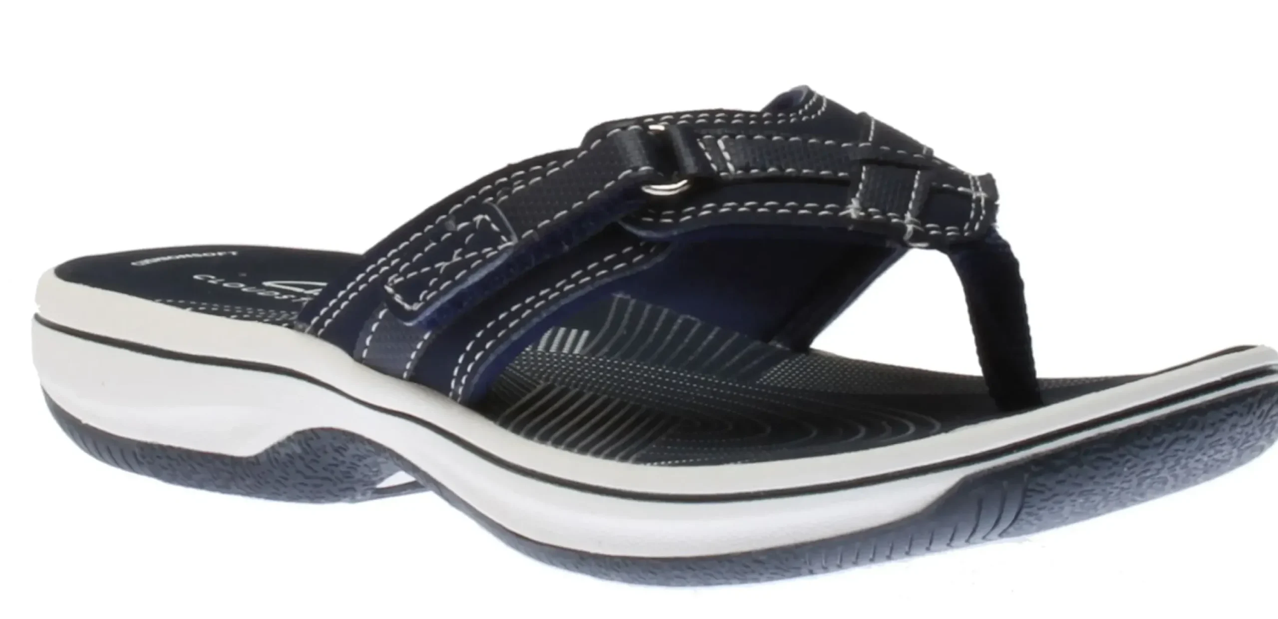 Discount Clarks Breeze Sea Navy Thong Sandal
