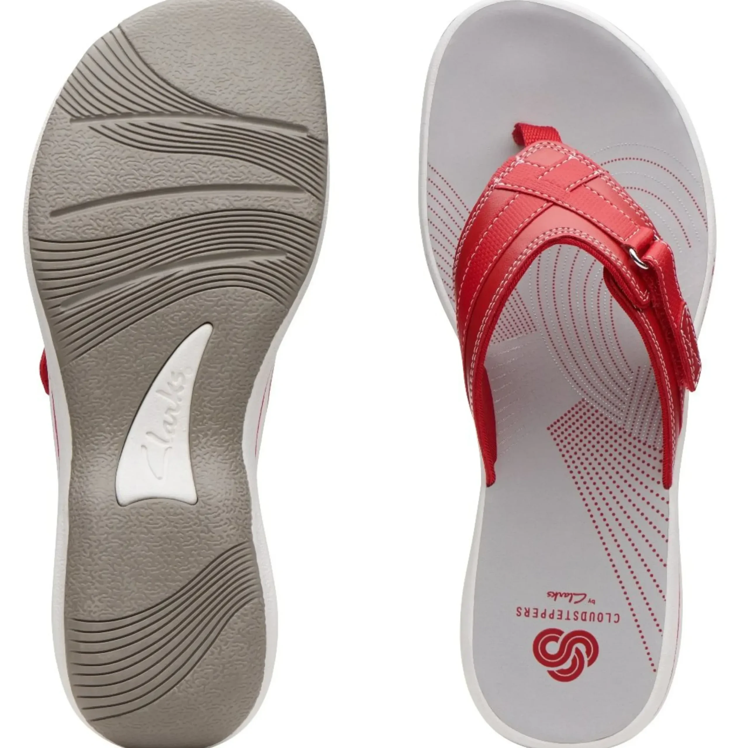 Hot Clarks Breeze Sea Red Thong Sandal