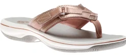 Outlet Clarks Breeze Sea Rose Gold Thong Sandal