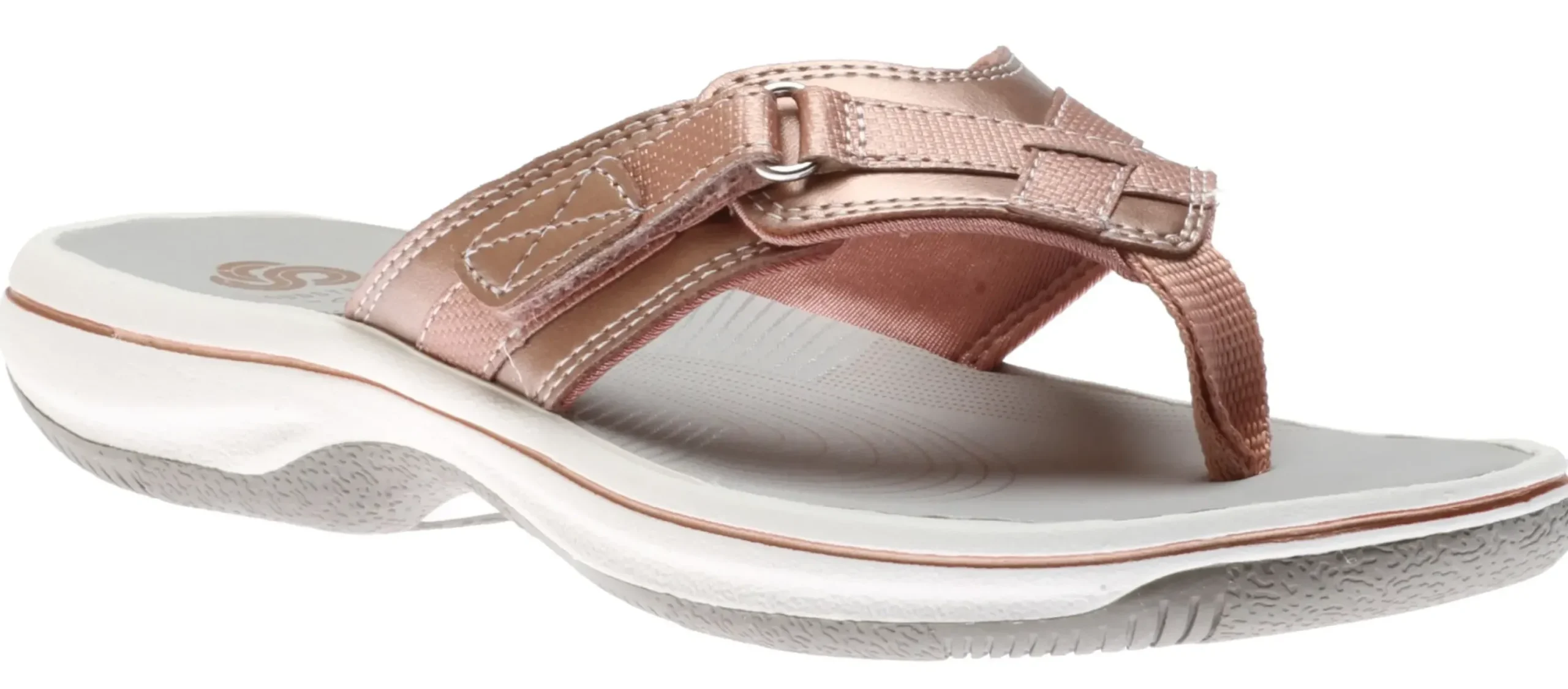 Outlet Clarks Breeze Sea Rose Gold Thong Sandal