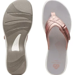 Outlet Clarks Breeze Sea Rose Gold Thong Sandal
