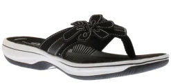 Clarks Brinkley Flora Black White Thong Sandal