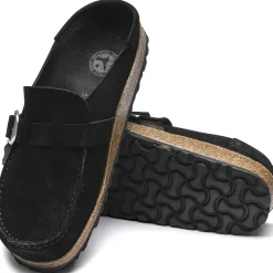 Outlet Birkenstock Buckley Black Suede Leather Clog