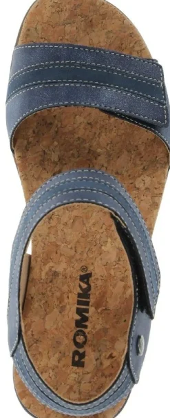 New Romika Calgary 03 Blue Wedge Sandal