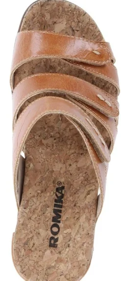 Online Romika Calgary 01 Tan Brown Slide Wedge Sandal